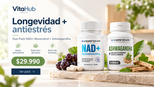 Duo Pack VitaHub – NAD+ Resveratrol + Ashwagandha