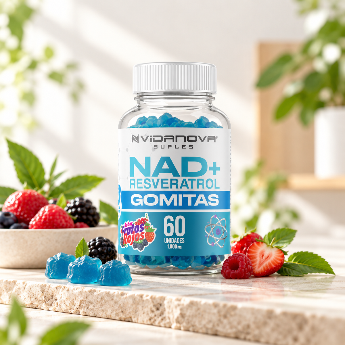 60 GOMITAS NAD+RESVERATROL 1000mg